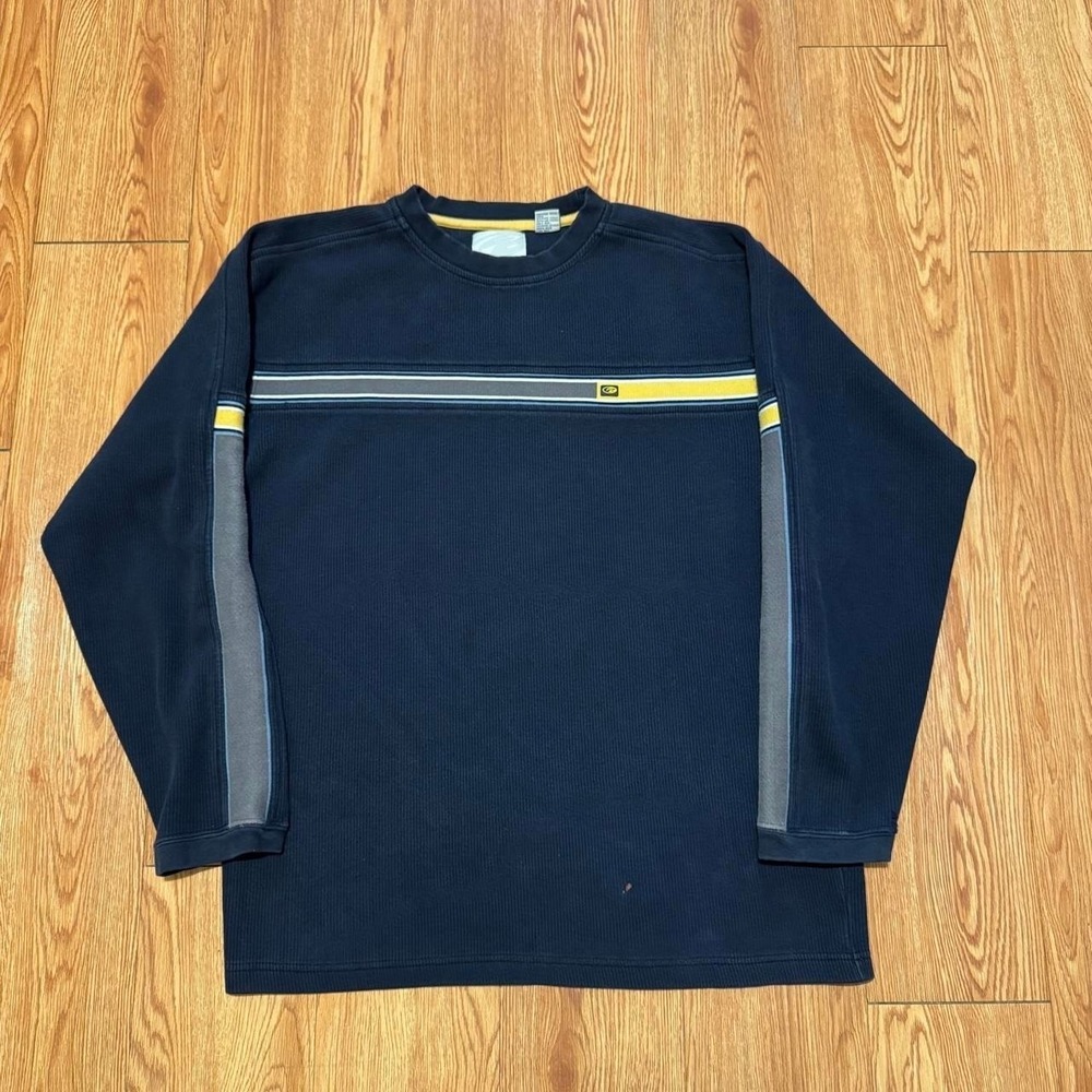 Point Zero Men's Shirt Long Sleeve Boarding Striped Navy Size Large